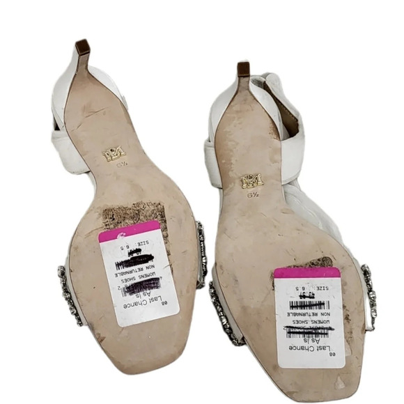 BADGLEY MISCHKA Bobbie Statement Bow Strap Stiletto White - Picture 3 of 7